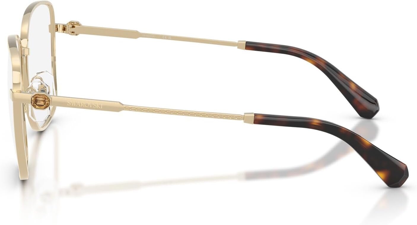 image:imageSwarovski womens Sk1036 Square Prescription Eyewear FramesPale GoldDemo Lens