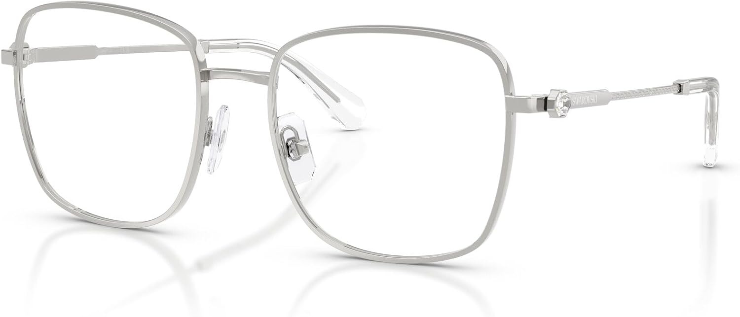 image:imageSwarovski womens Sk1036 Square Prescription Eyewear FramesSilverDemo Lens