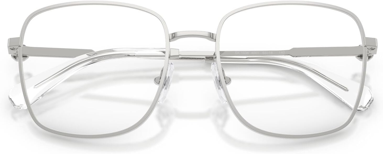 image:imageSwarovski womens Sk1036 Square Prescription Eyewear FramesSilverDemo Lens