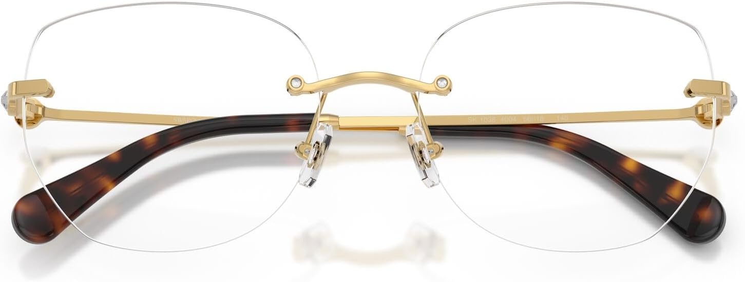 image:imageSwarovski womens Sk1038 Round Prescription Eyewear FramesGoldDemo Lens