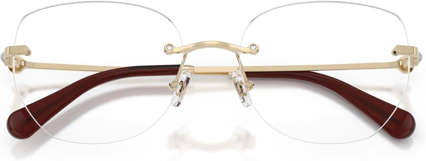 image:imageSwarovski womens Sk1038 Round Prescription Eyewear FramesPale GoldDemo Lens