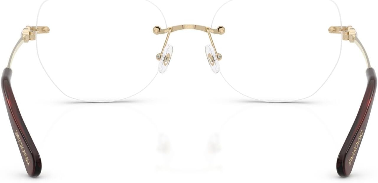 image:imageSwarovski womens Sk1038 Round Prescription Eyewear FramesPale GoldDemo Lens
