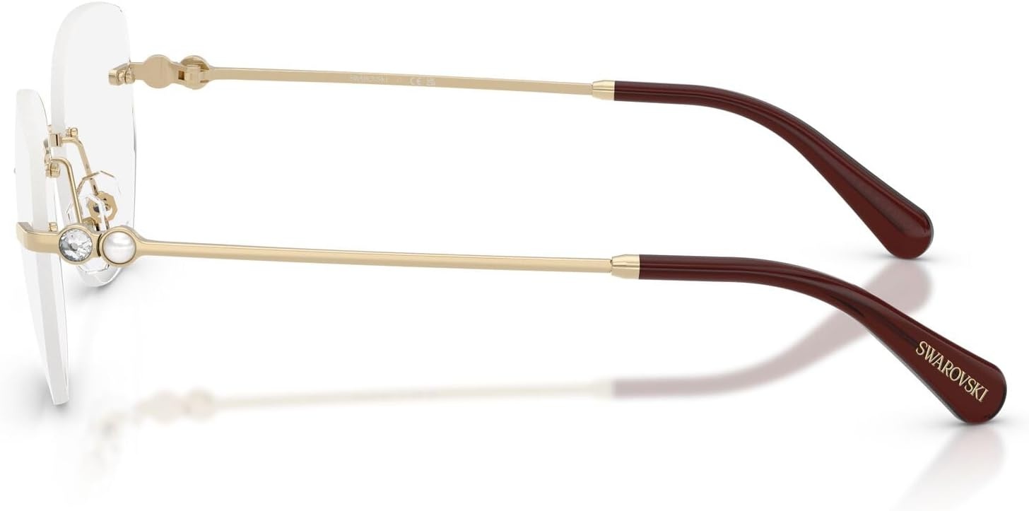 image:imageSwarovski womens Sk1038 Round Prescription Eyewear FramesPale GoldDemo Lens