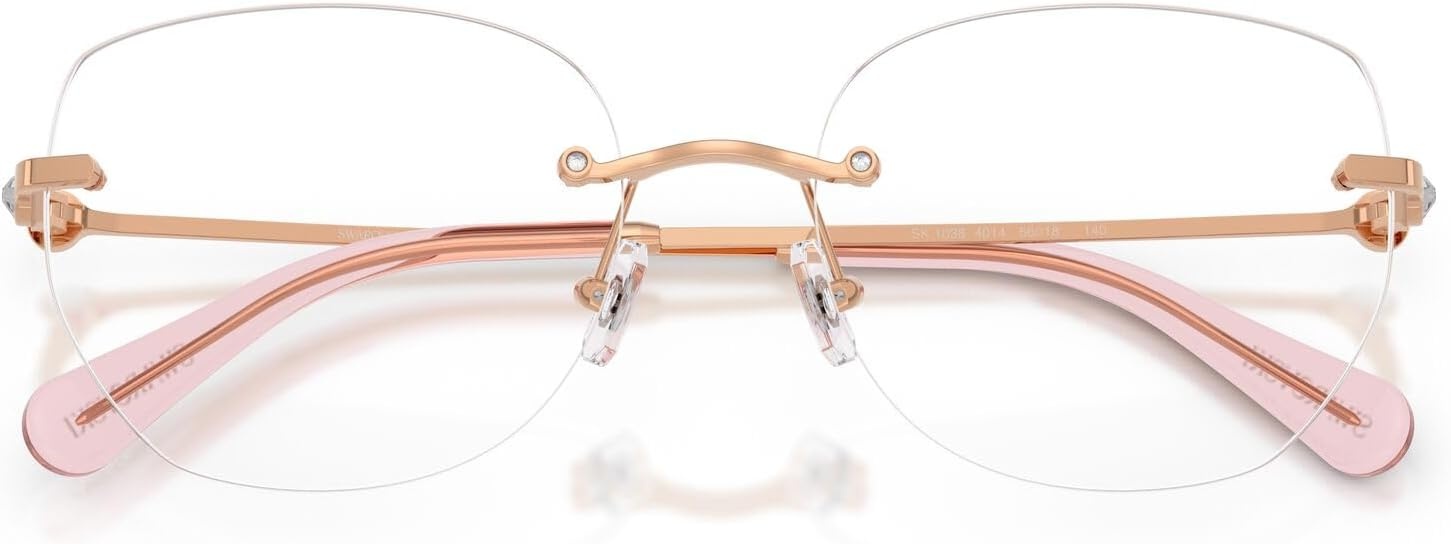 image:imageSwarovski womens Sk1038 Round Prescription Eyewear FramesRose GoldDemo Lens