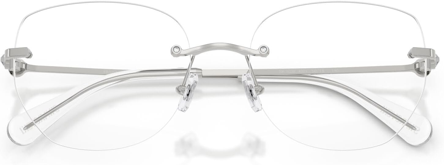 image:imageSwarovski womens Sk1038 Round Prescription Eyewear FramesSilverDemo Lens