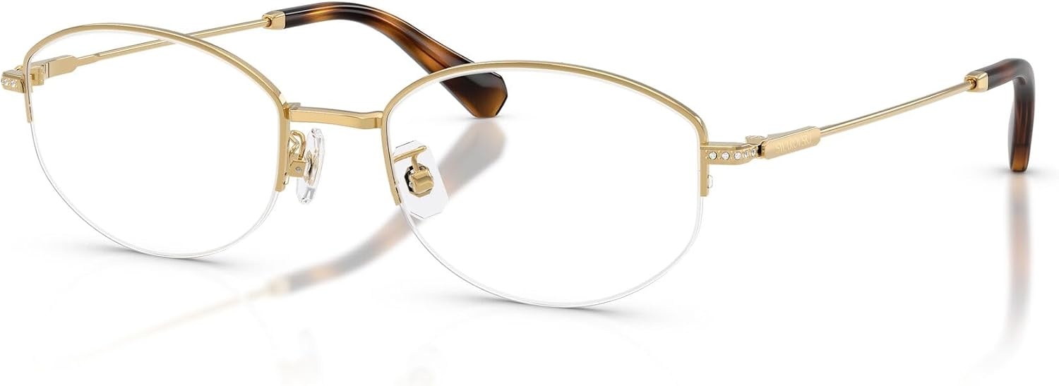 image:imageSwarovski womens Sk1039d Low Bridge Fit Oval Prescription Eyewear FramesGoldDemo Lens