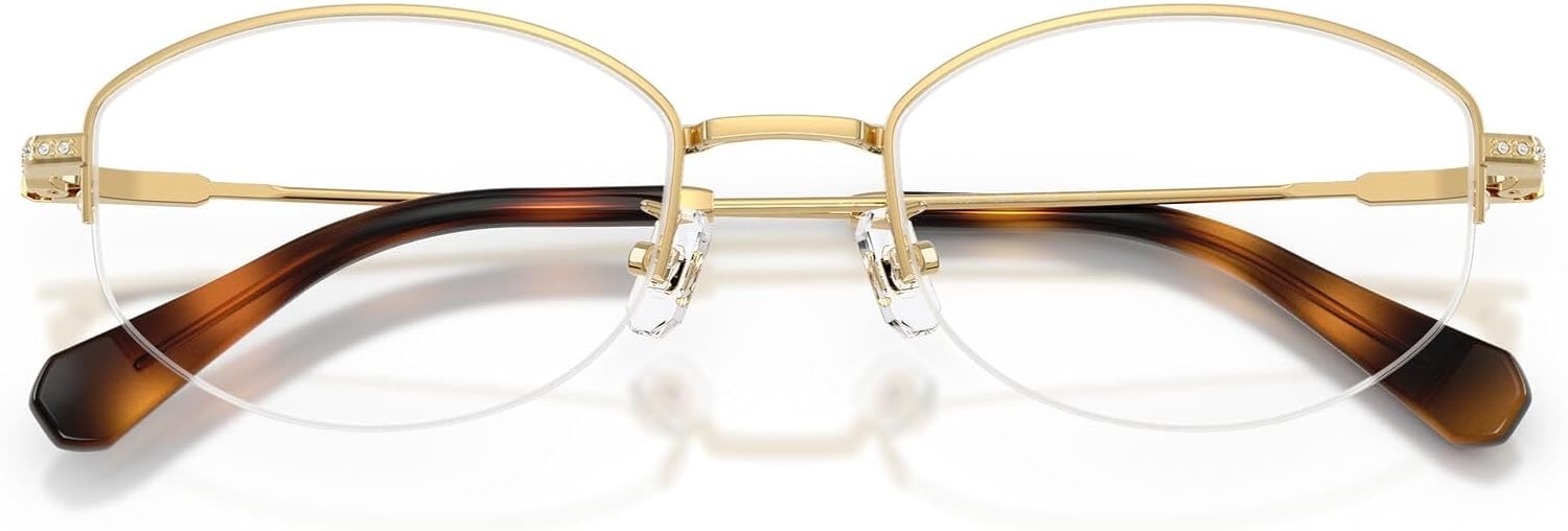 image:imageSwarovski womens Sk1039d Low Bridge Fit Oval Prescription Eyewear FramesGoldDemo Lens