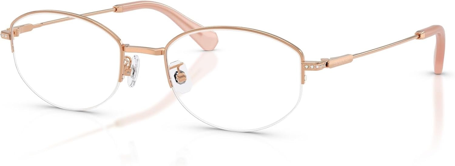 image:imageSwarovski womens Sk1039d Low Bridge Fit Oval Prescription Eyewear FramesRose GoldDemo Lens