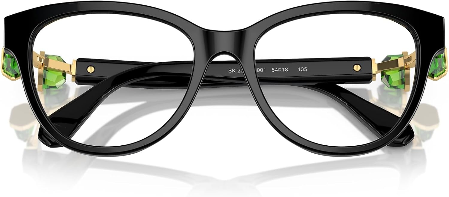 image:imageSwarovski womens Sk2004 Round Prescription Eyewear FramesBlackDemo Lens