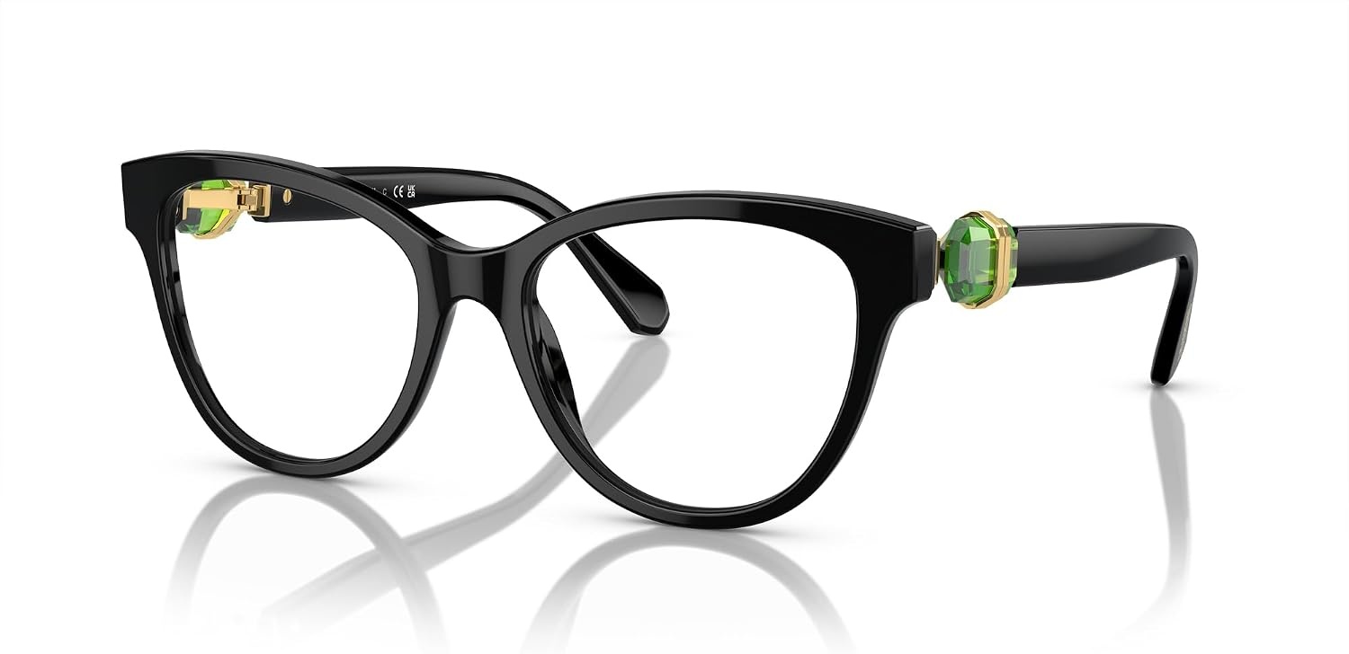 image:imageSwarovski womens Sk2004 Round Prescription Eyewear FramesBlackDemo Lens