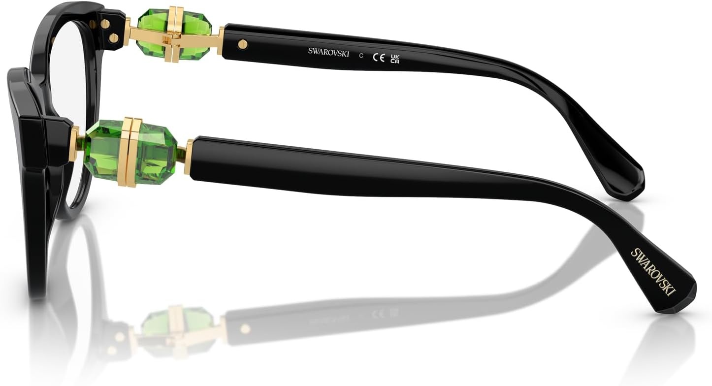 image:imageSwarovski womens Sk2004 Round Prescription Eyewear FramesBlackDemo Lens