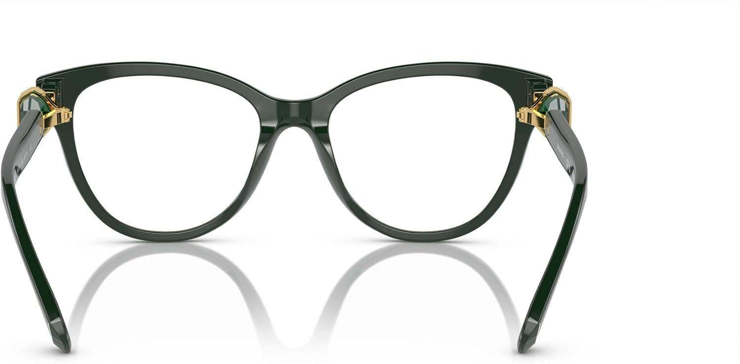 image:imageSwarovski womens Sk2004 Round Prescription Eyewear FramesDark GreenDemo Lens