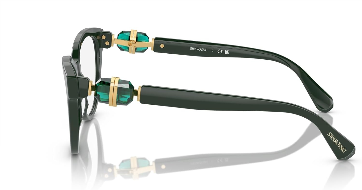 image:imageSwarovski womens Sk2004 Round Prescription Eyewear FramesDark GreenDemo Lens