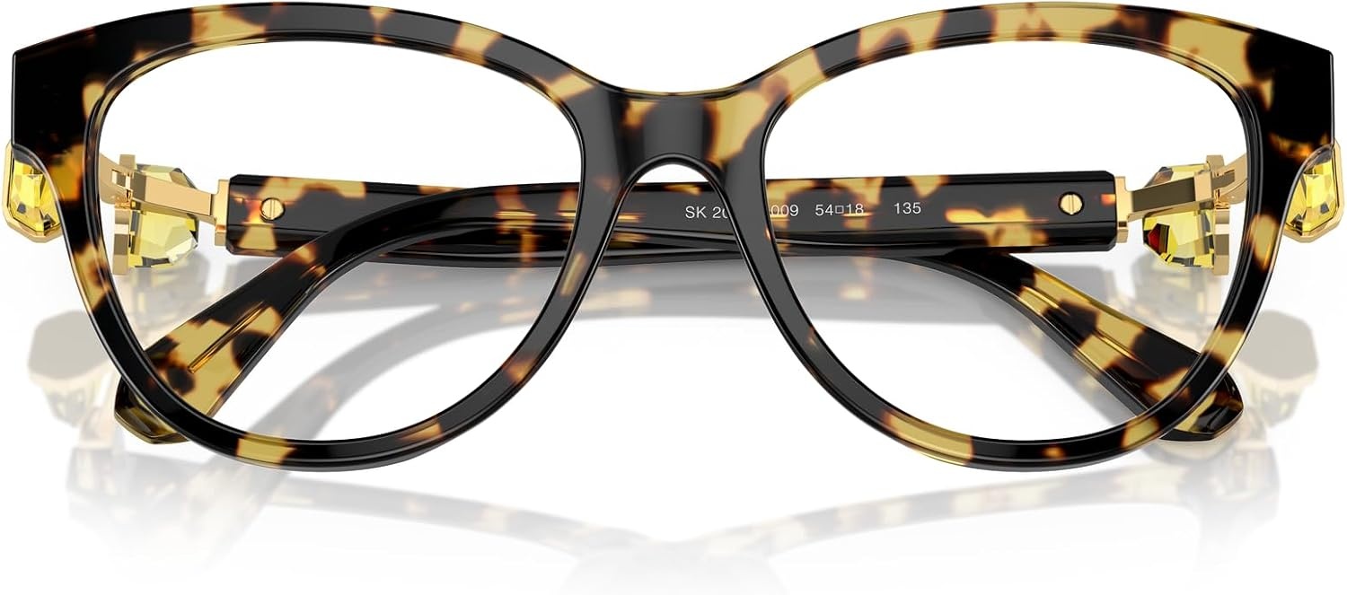 image:imageSwarovski womens Sk2004 Round Prescription Eyewear FramesLight HavanaDemo Lens