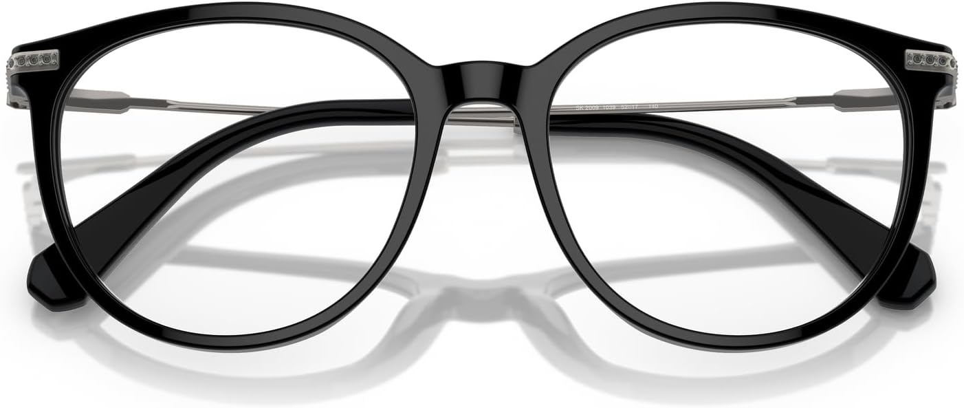 image:imageSwarovski womens Sk2009 Round Prescription Eyewear FramesBlackGunmetalDemo Lens