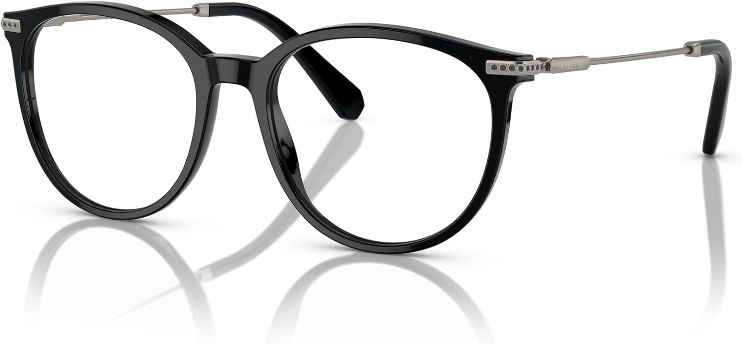 image:imageSwarovski womens Sk2009 Round Prescription Eyewear FramesBlackGunmetalDemo Lens