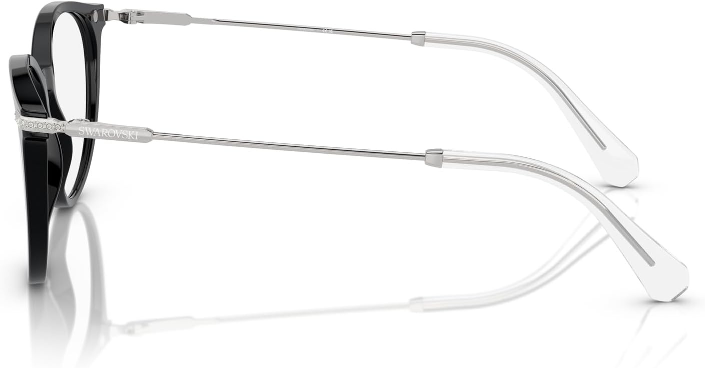 image:imageSwarovski womens Sk2009 Round Prescription Eyewear FramesBlackSilverDemo Lens