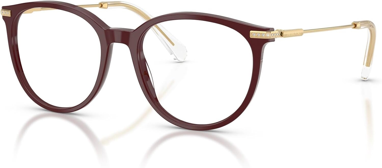 image:imageSwarovski womens Sk2009 Round Prescription Eyewear FramesBurgundyDemo Lens