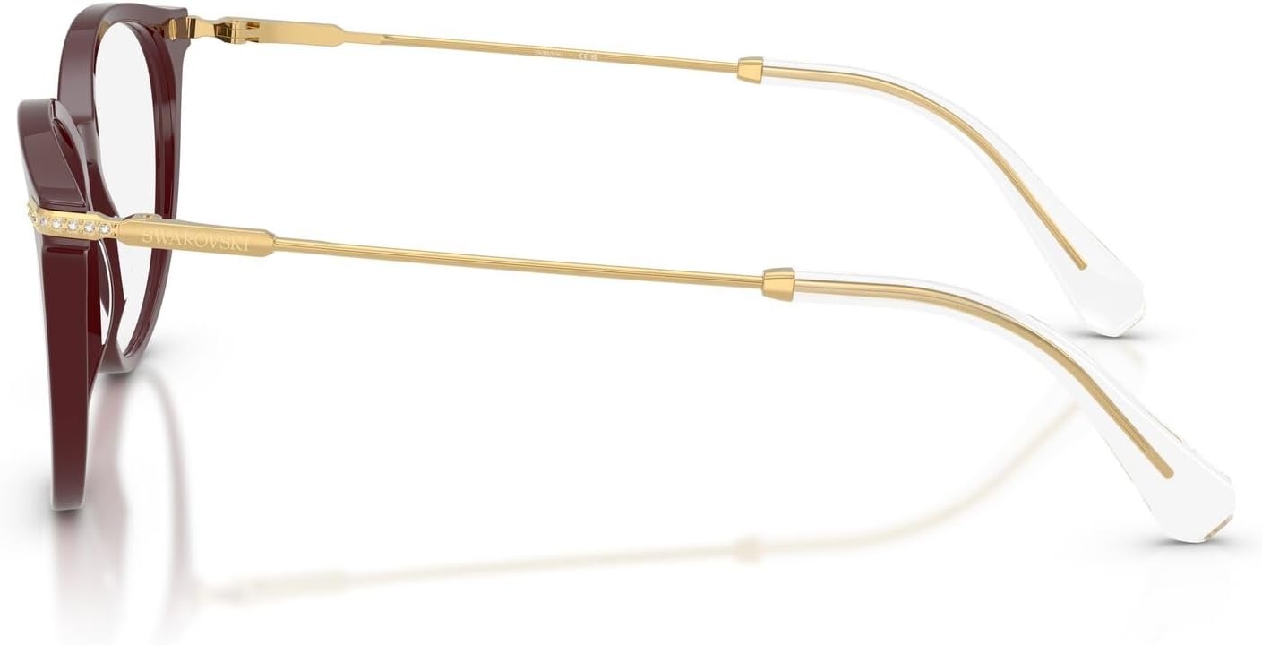 image:imageSwarovski womens Sk2009 Round Prescription Eyewear FramesBurgundyDemo Lens