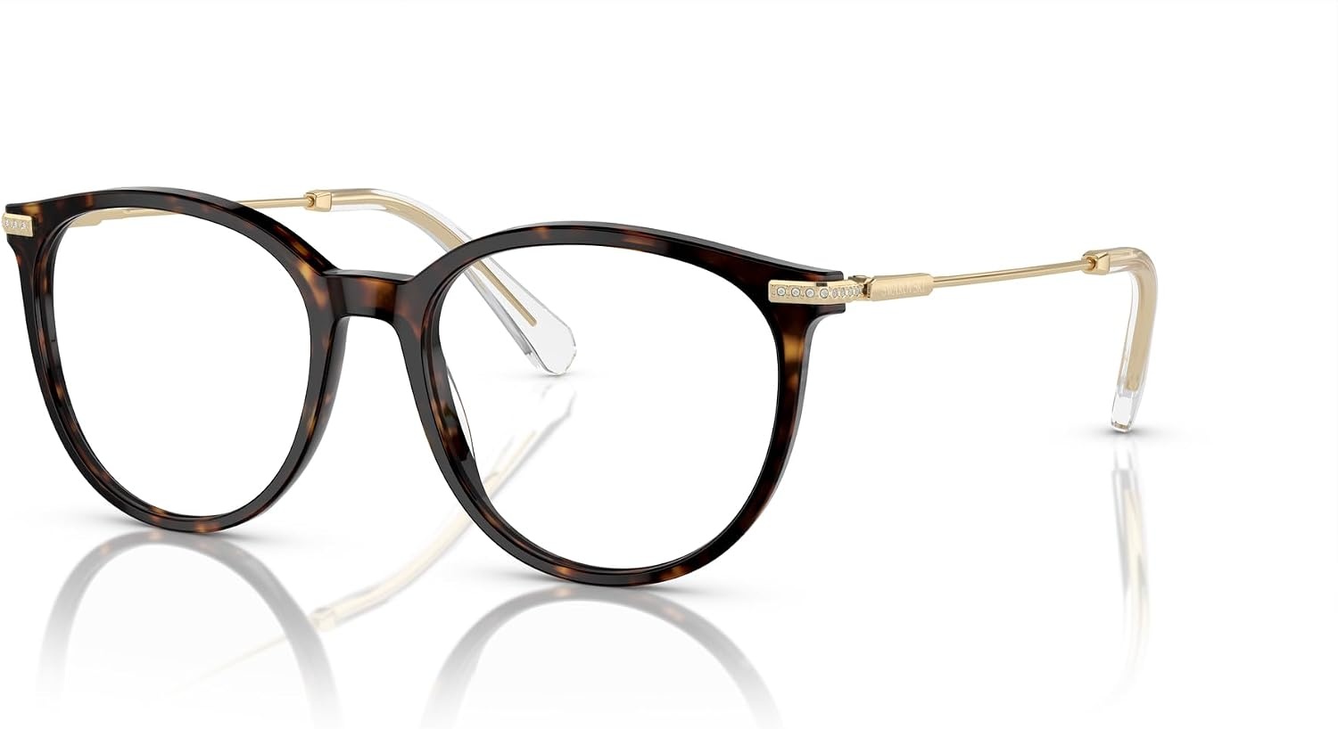 image:imageSwarovski womens Sk2009 Round Prescription Eyewear FramesDark HavanaDemo Lens