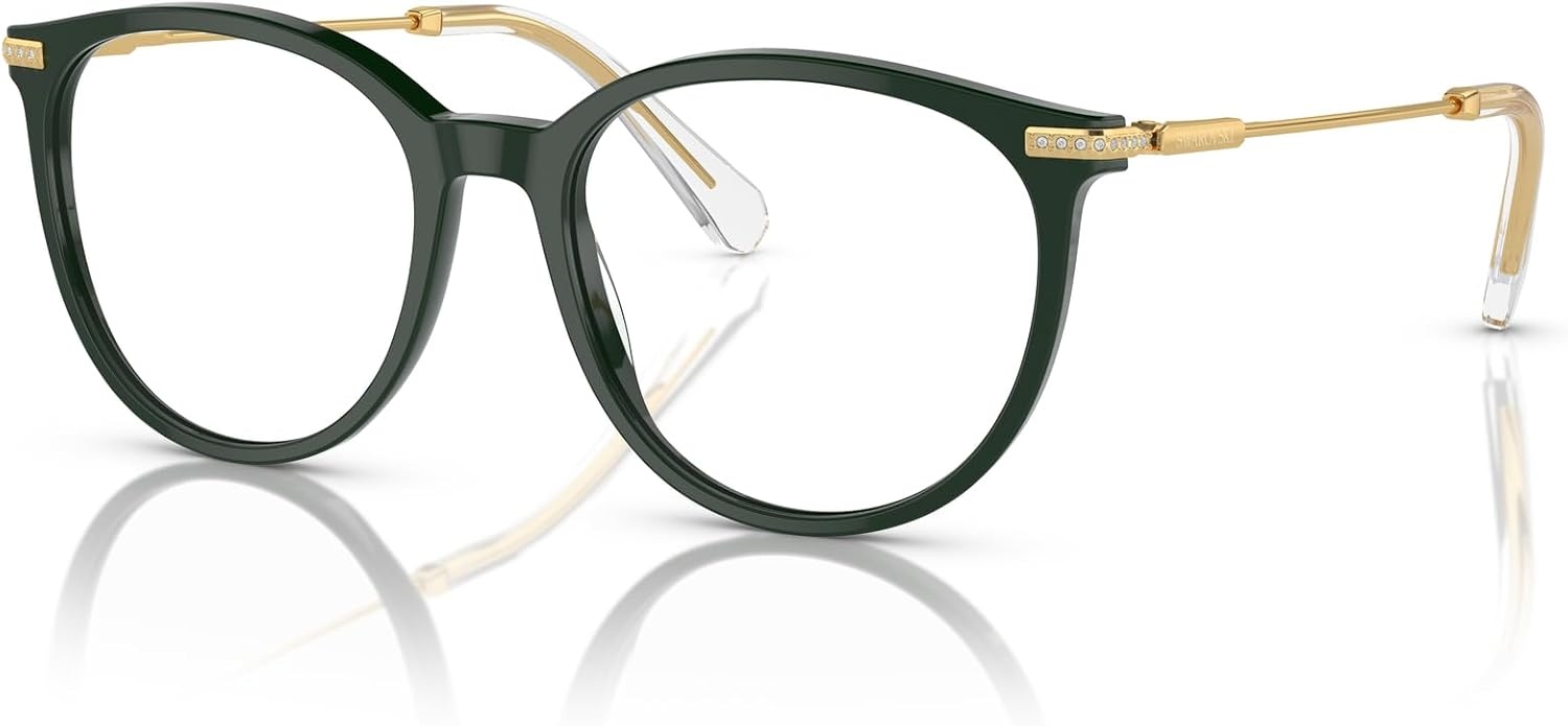 image:imageSwarovski womens Sk2009 Round Prescription Eyewear FramesGreenDemo Lens