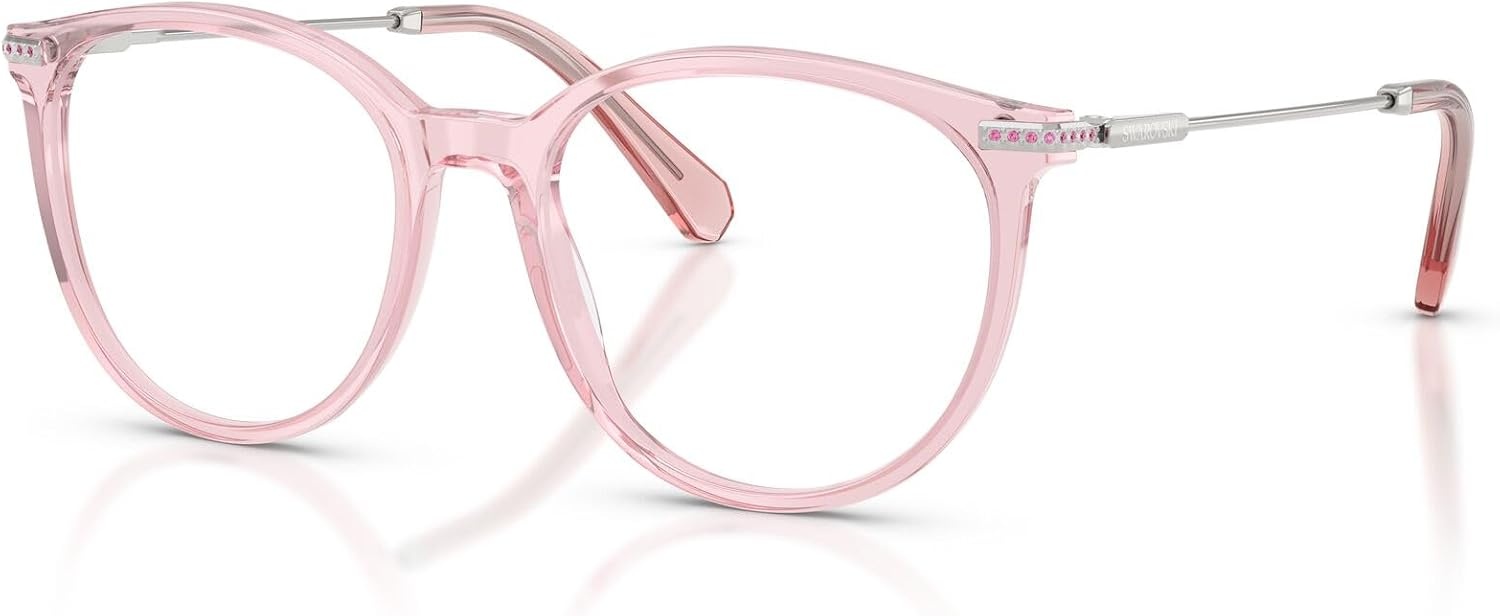 image:imageSwarovski womens Sk2009 Round Prescription Eyewear FramesTransparent PinkDemo Lens