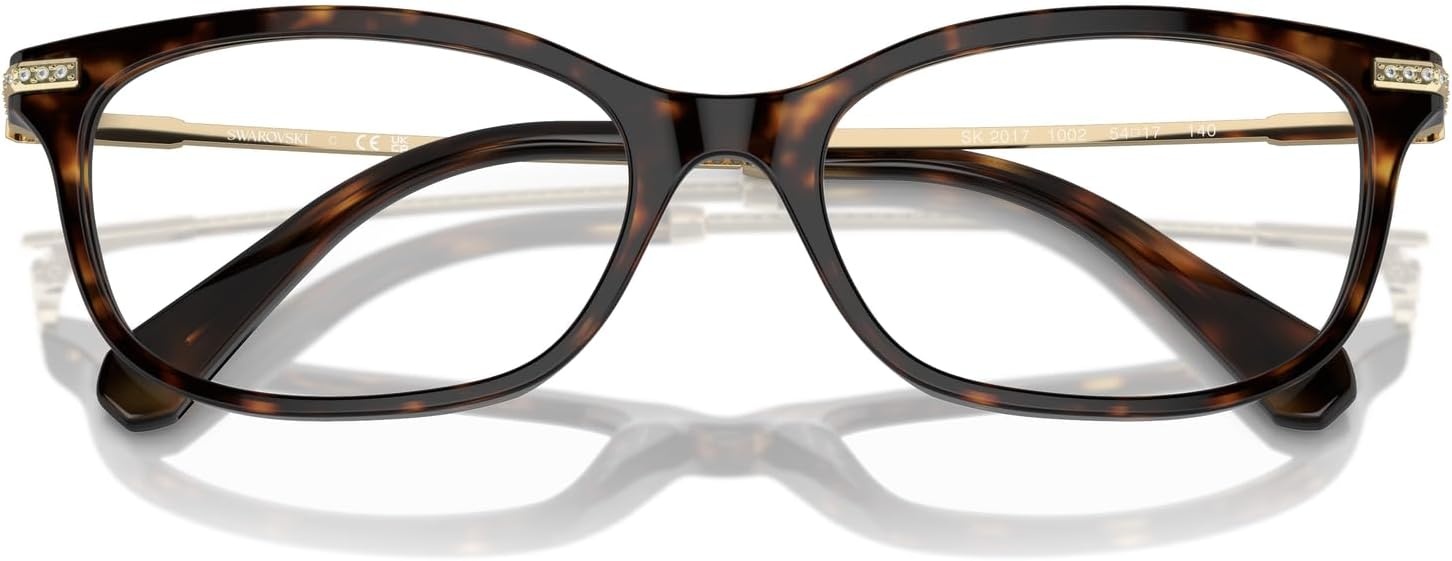 image:imageSwarovski womens Sk2017 Rectangular Prescription Eyewear FramesDark HavanaDemo Lens