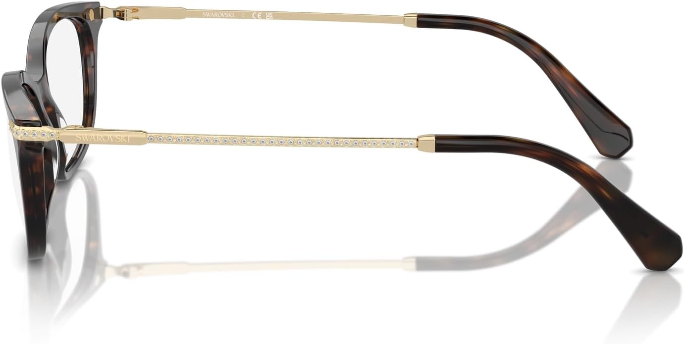 image:imageSwarovski womens Sk2017 Rectangular Prescription Eyewear FramesDark HavanaDemo Lens