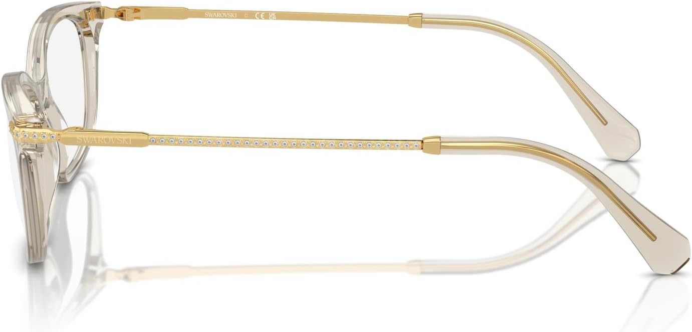 image:imageSwarovski womens Sk2017 Rectangular Prescription Eyewear FramesTransparent BeigeDemo Lens