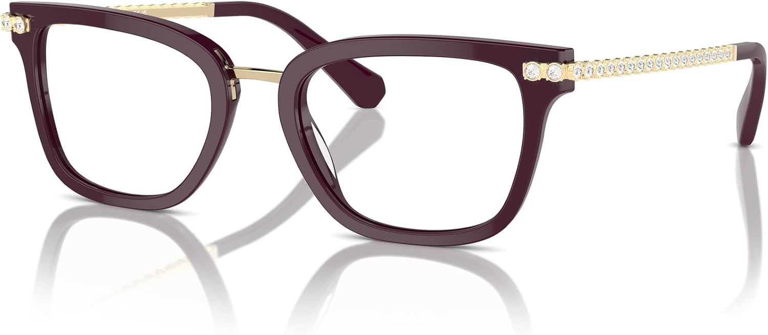 image:imageSwarovski womens Sk2018 Square Prescription Eyewear FramesBurgundyDemo Lens