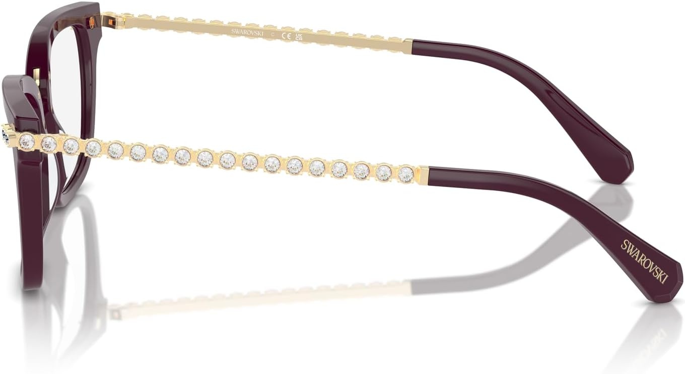 image:imageSwarovski womens Sk2018 Square Prescription Eyewear FramesBurgundyDemo Lens