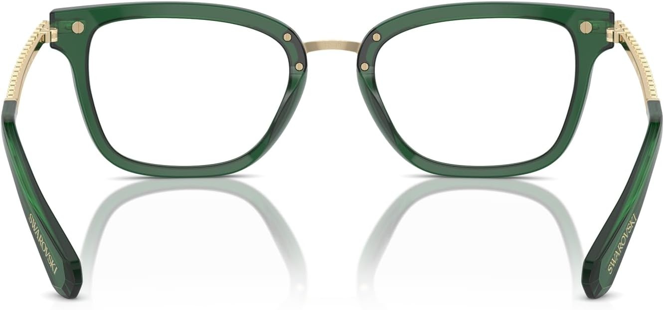 image:imageSwarovski womens Sk2018 Square Prescription Eyewear FramesDark Green TransparentDemo Lens