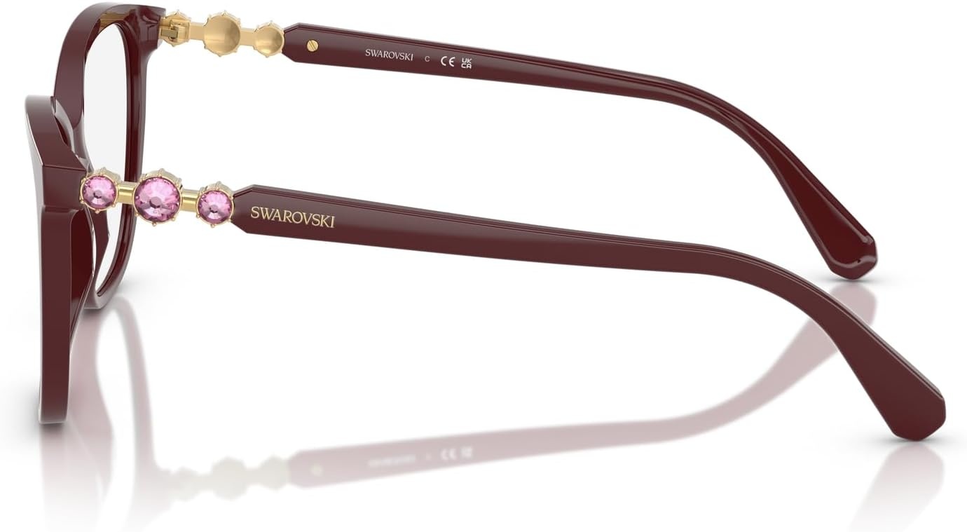 image:imageSwarovski womens Sk2020 Square Prescription Eyewear FramesBurgundyDemo Lens
