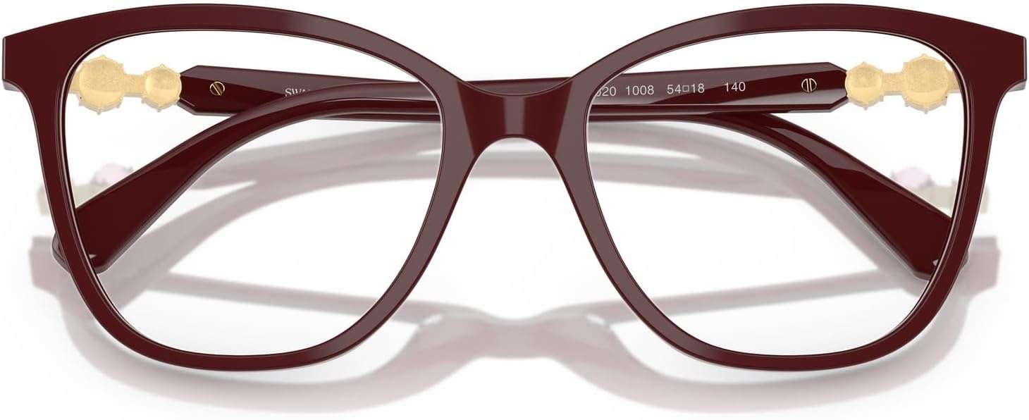 image:imageSwarovski womens Sk2020 Square Prescription Eyewear FramesBurgundyDemo Lens