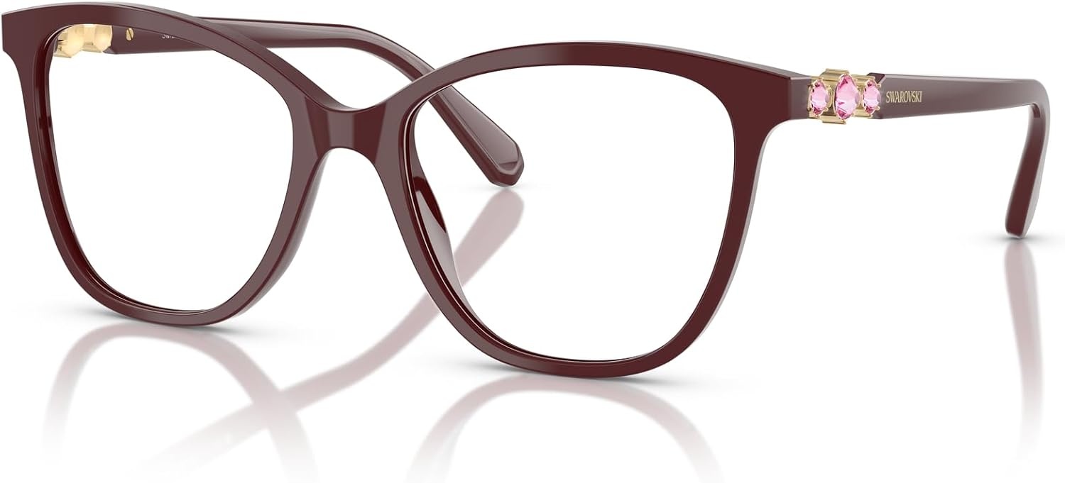 image:imageSwarovski womens Sk2020 Square Prescription Eyewear FramesBurgundyDemo Lens