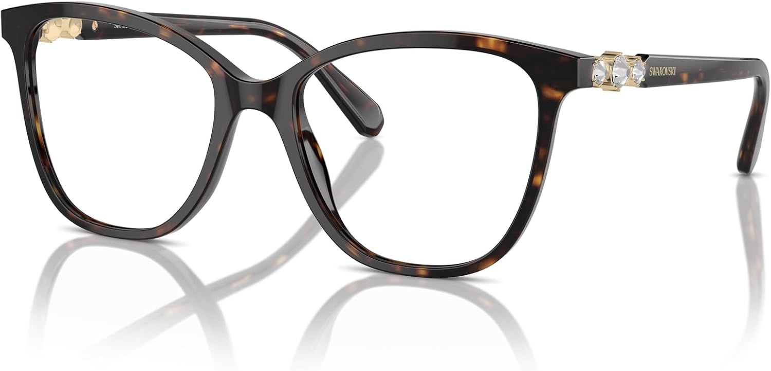 image:imageSwarovski womens Sk2020 Square Prescription Eyewear FramesDark HavanaDemo Lens