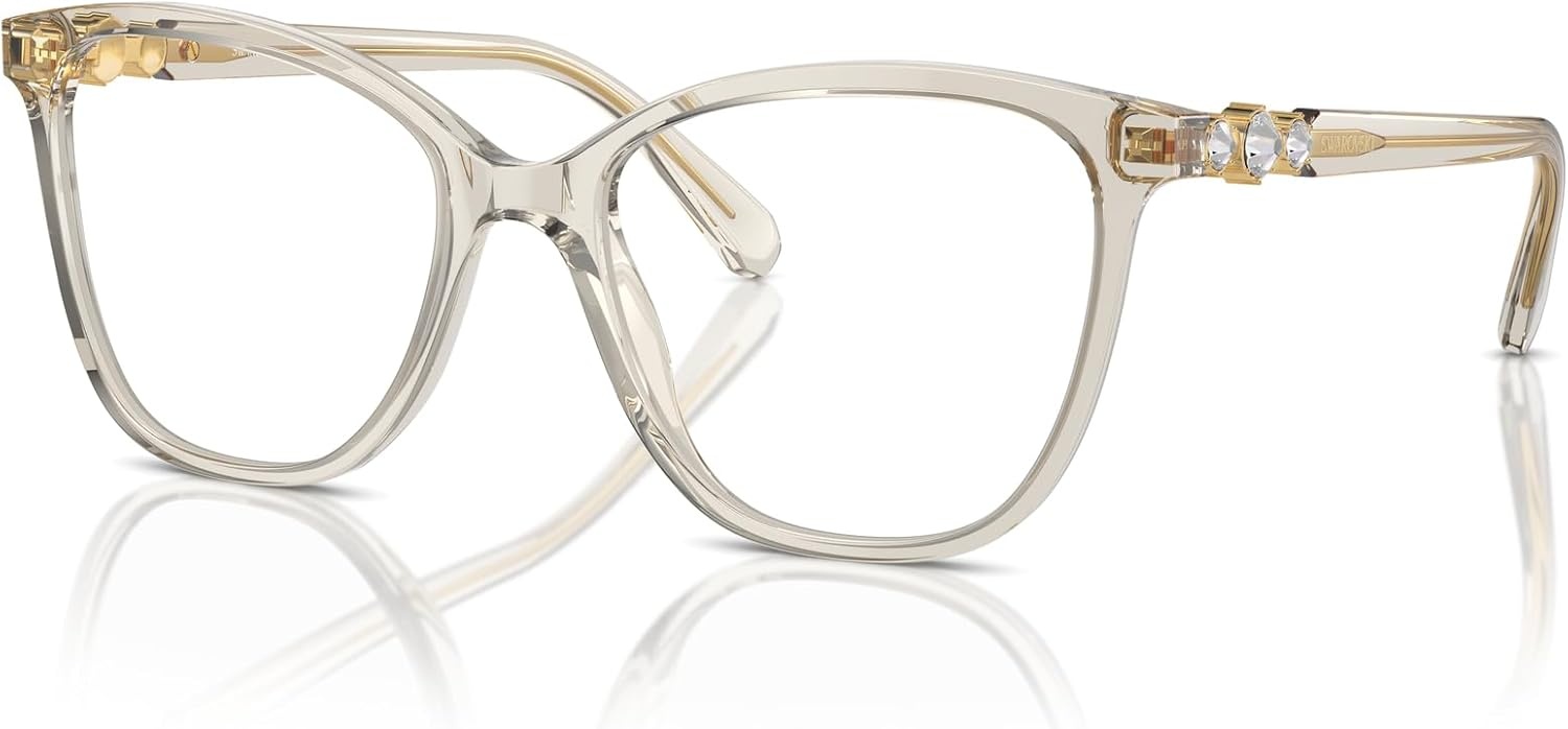 image:imageSwarovski womens Sk2020 Square Prescription Eyewear FramesTransparent BeigeDemo Lens