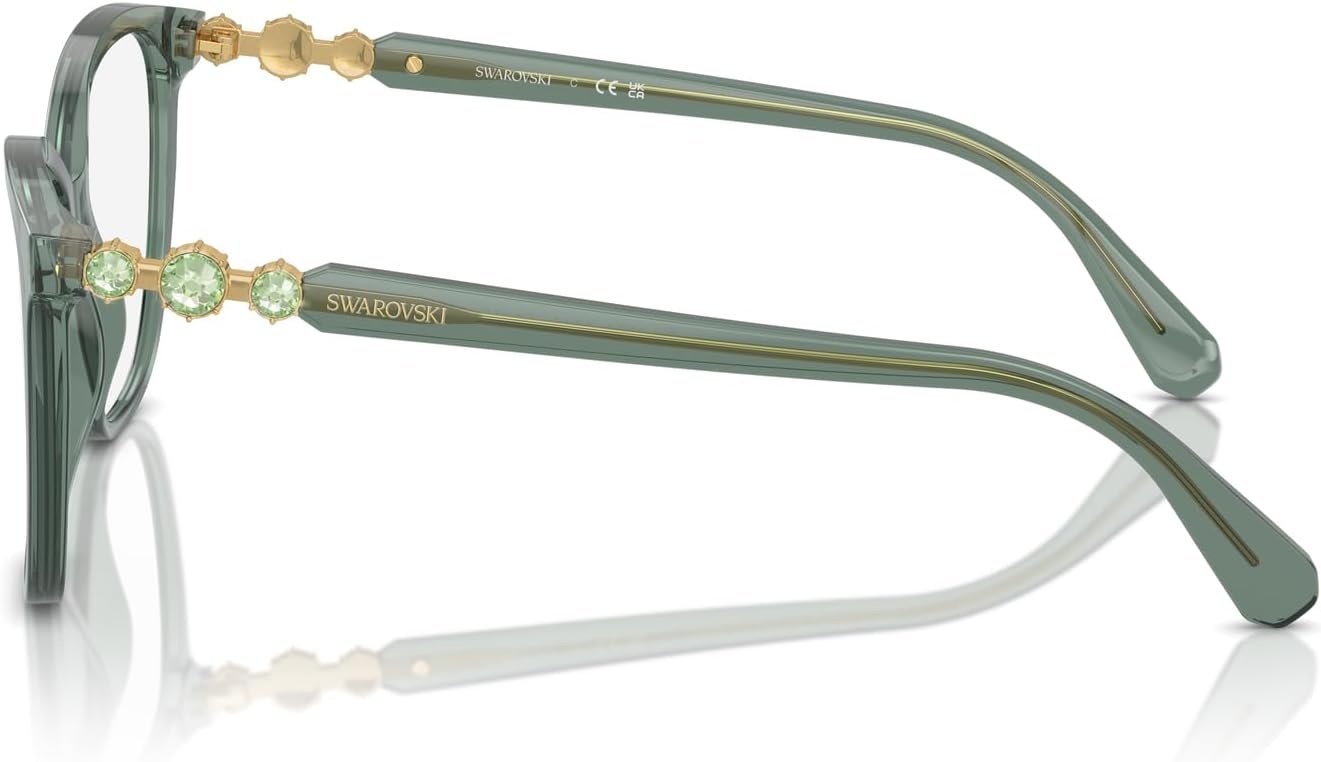 image:imageSwarovski womens Sk2020 Square Prescription Eyewear FramesTransparent GreenDemo Lens