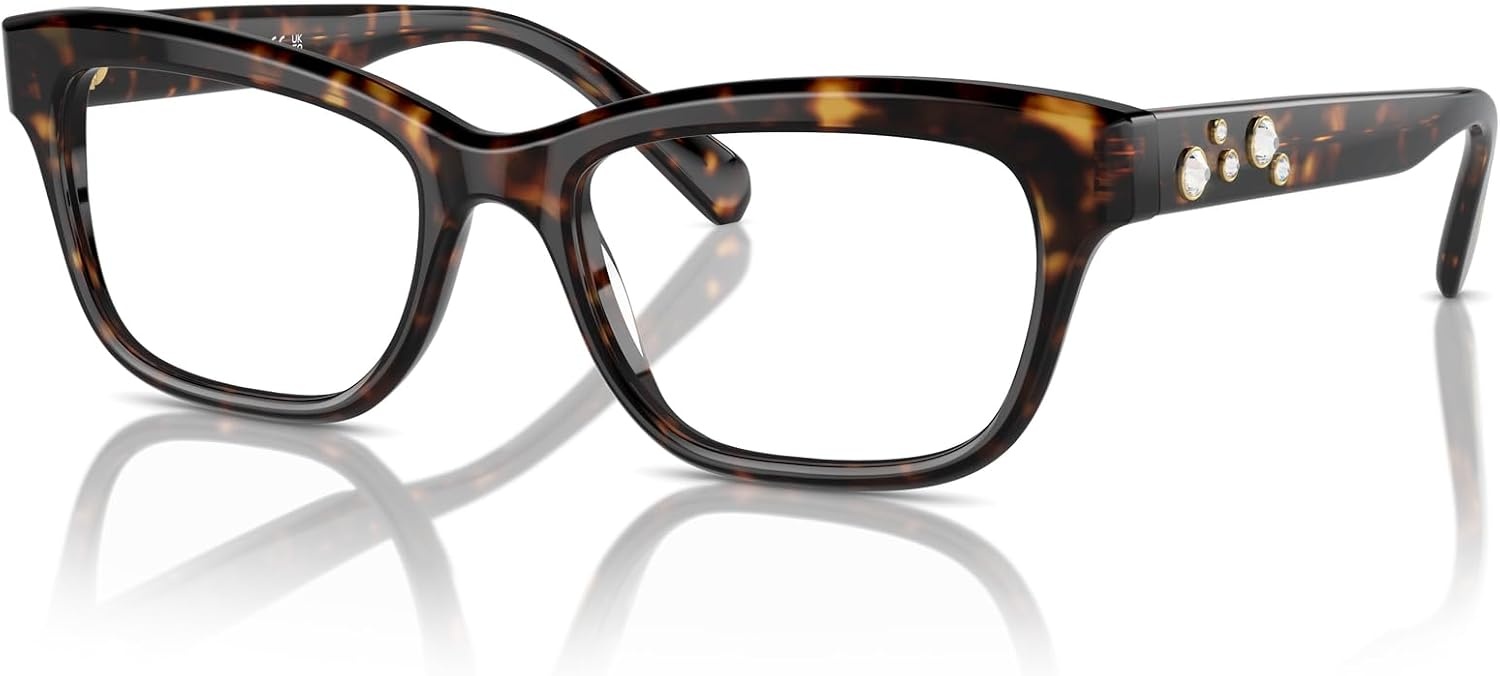 image:imageSwarovski womens Sk2022 Square Prescription Eyewear FramesDark HavanaDemo Lens