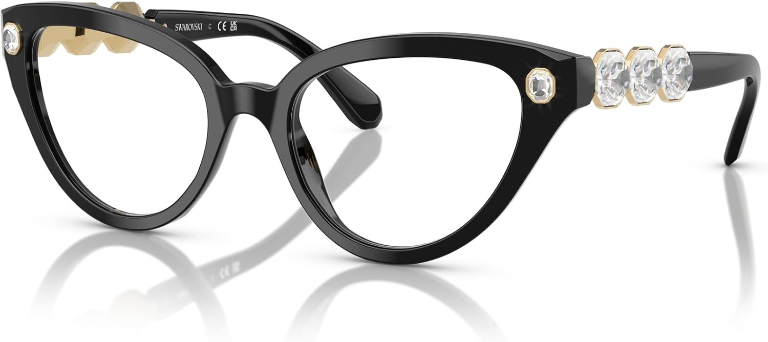 image:imageSwarovski womens Sk2028 Cat Eye Prescription Eyewear FramesBlackDemo Lens
