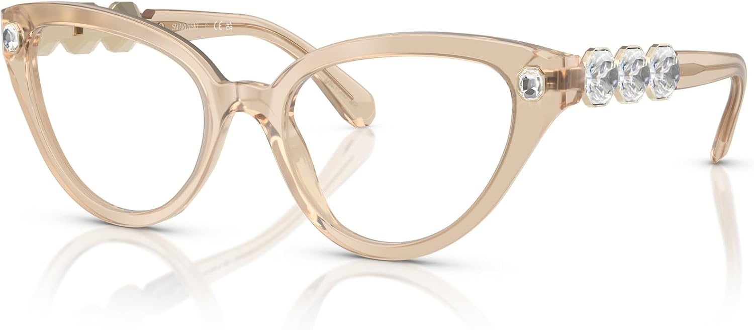 image:imageSwarovski womens Sk2028 Cat Eye Prescription Eyewear FramesMilky BeigeDemo Lens