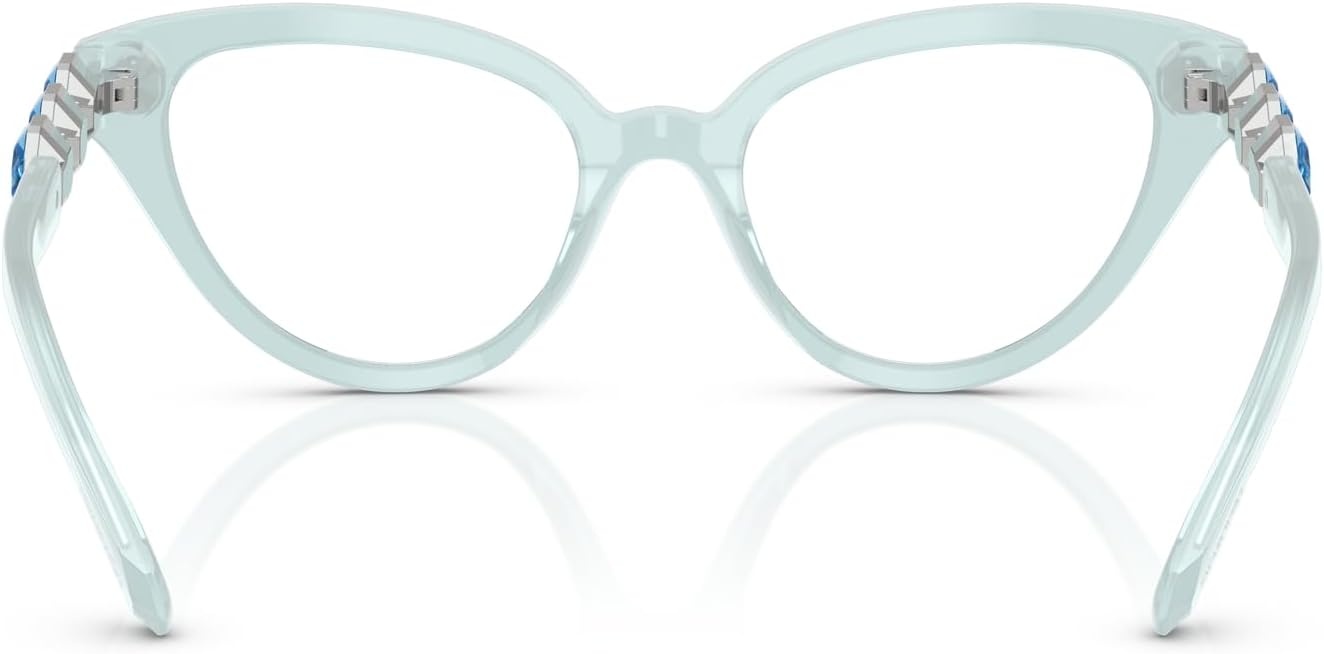 image:imageSwarovski womens Sk2028 Cat Eye Prescription Eyewear FramesMilky Light BlueDemo Lens