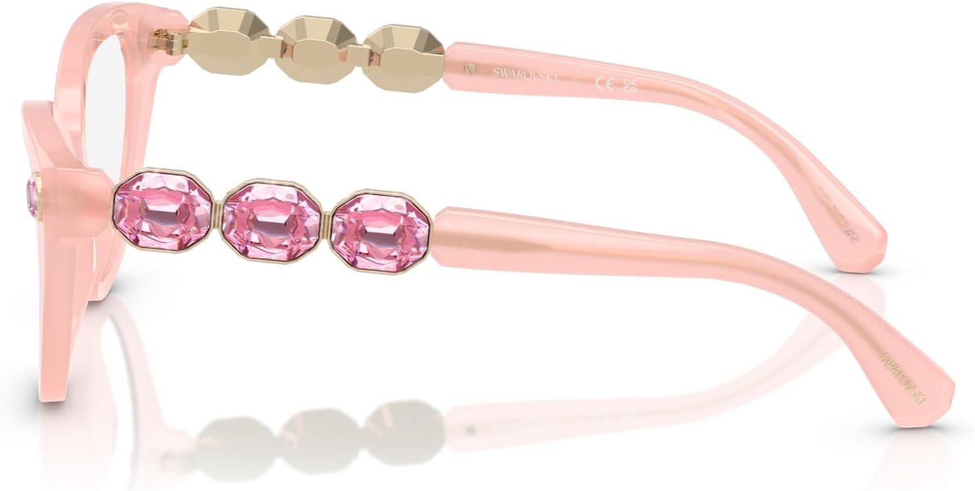 image:imageSwarovski womens Sk2028 Cat Eye Prescription Eyewear FramesMilky PinkDemo Lens