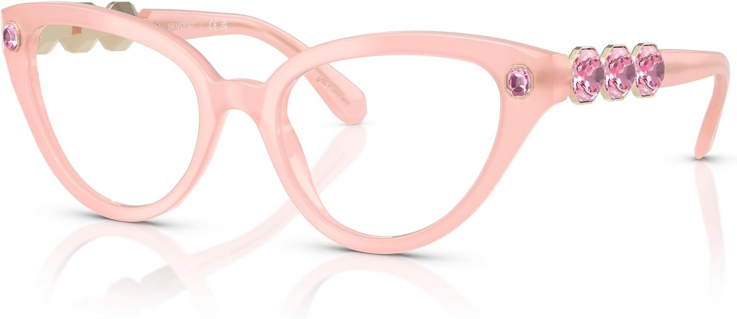 image:imageSwarovski womens Sk2028 Cat Eye Prescription Eyewear FramesMilky PinkDemo Lens