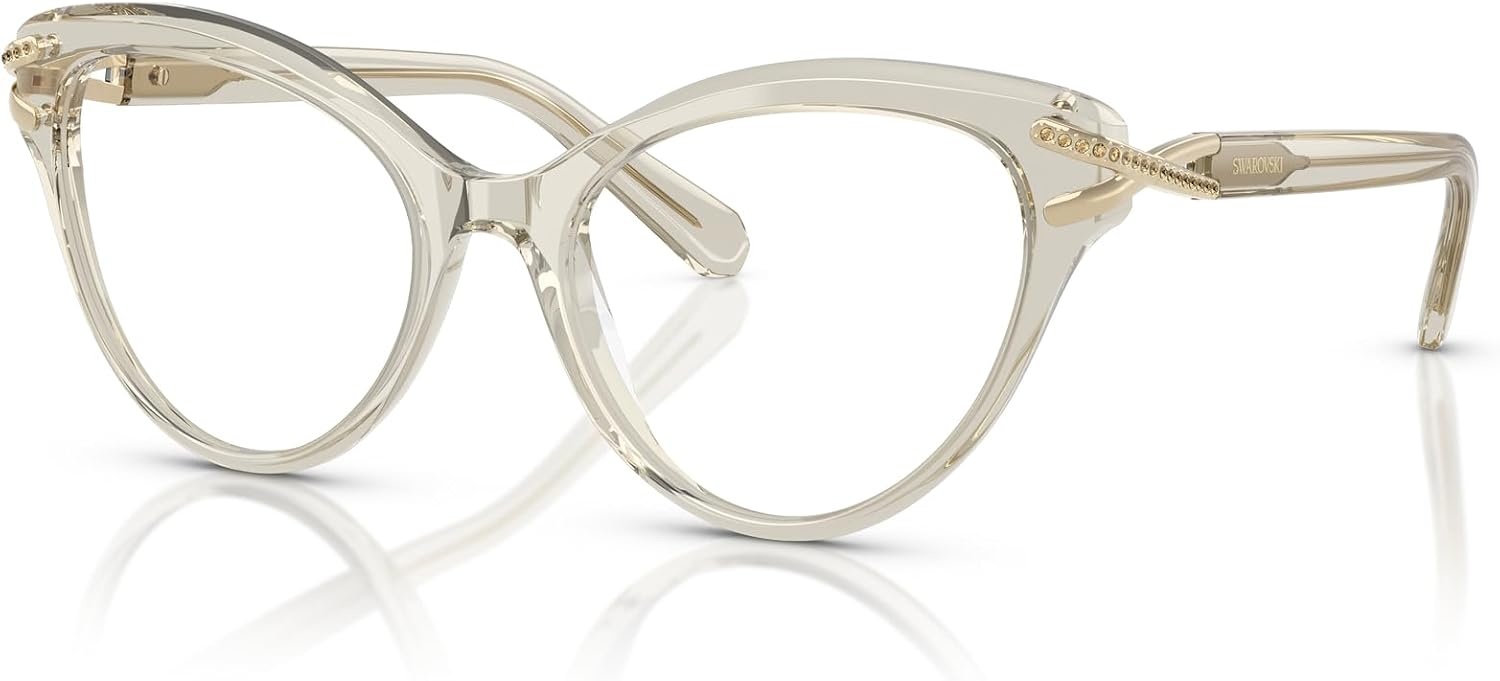 image:imageSwarovski womens Sk2030 Cat Eye Prescription Eyewear FramesTransparent BeigeDemo Lens