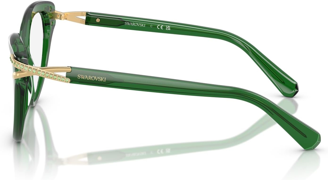 image:imageSwarovski womens Sk2030 Cat Eye Prescription Eyewear FramesTransparent GreenDemo Lens