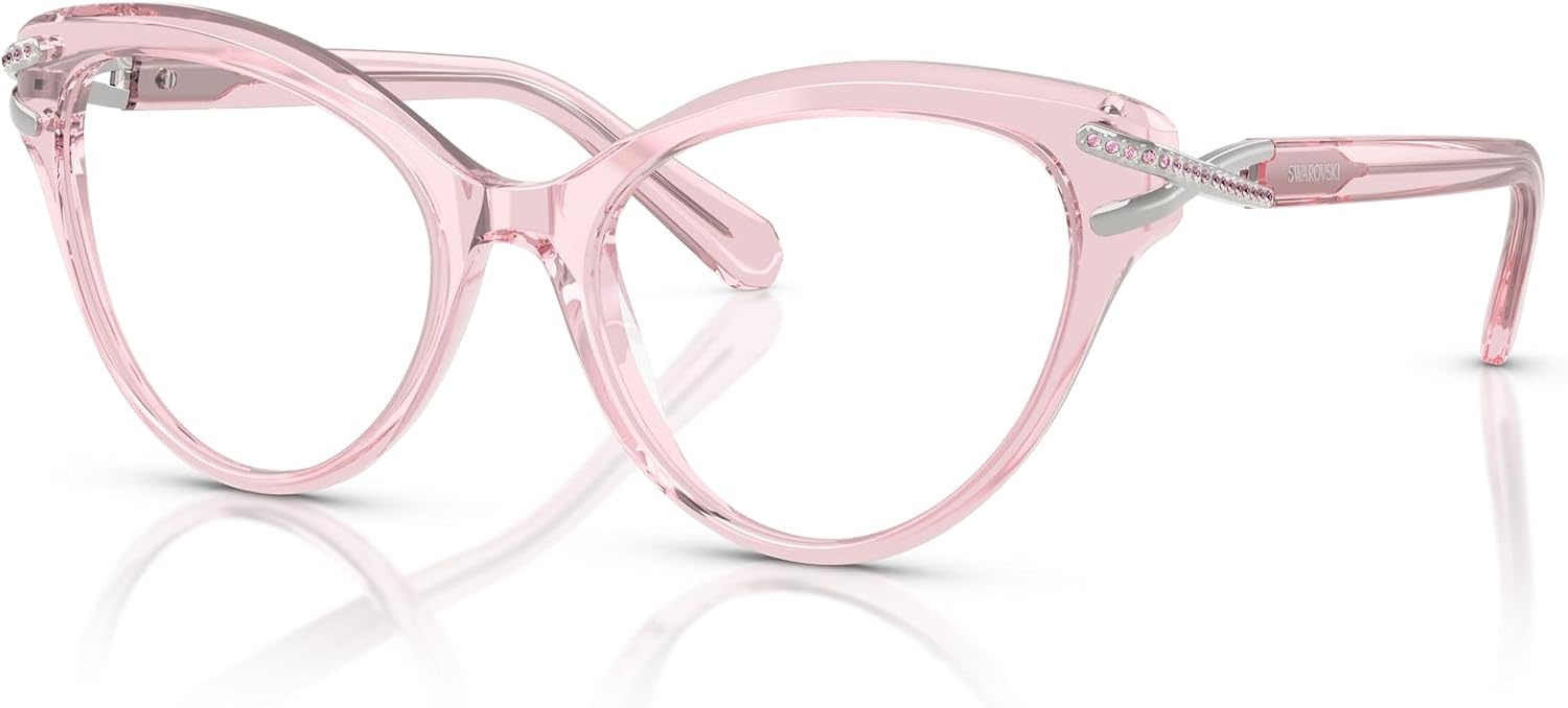 image:imageSwarovski womens Sk2030 Cat Eye Prescription Eyewear FramesTransparent PinkDemo Lens