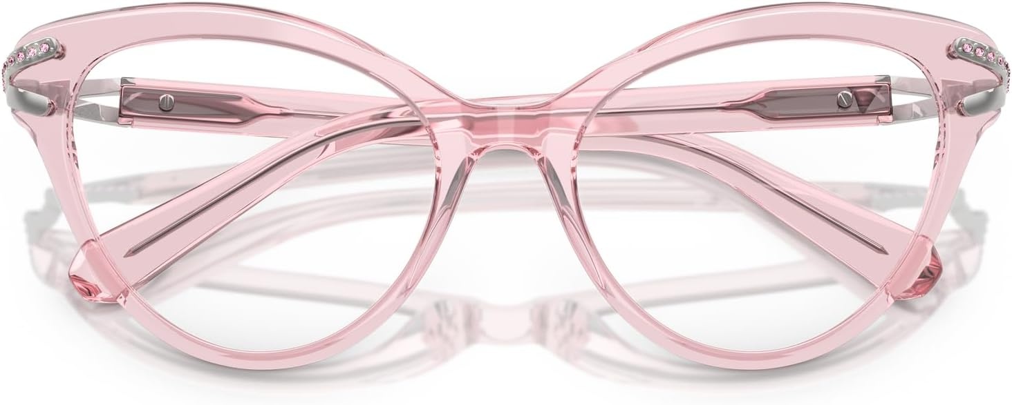 image:imageSwarovski womens Sk2030 Cat Eye Prescription Eyewear FramesTransparent PinkDemo Lens