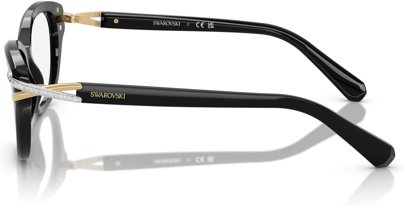 image:imageSwarovski womens Sk2032 Square Prescription Eyewear FramesBlackDemo Lens