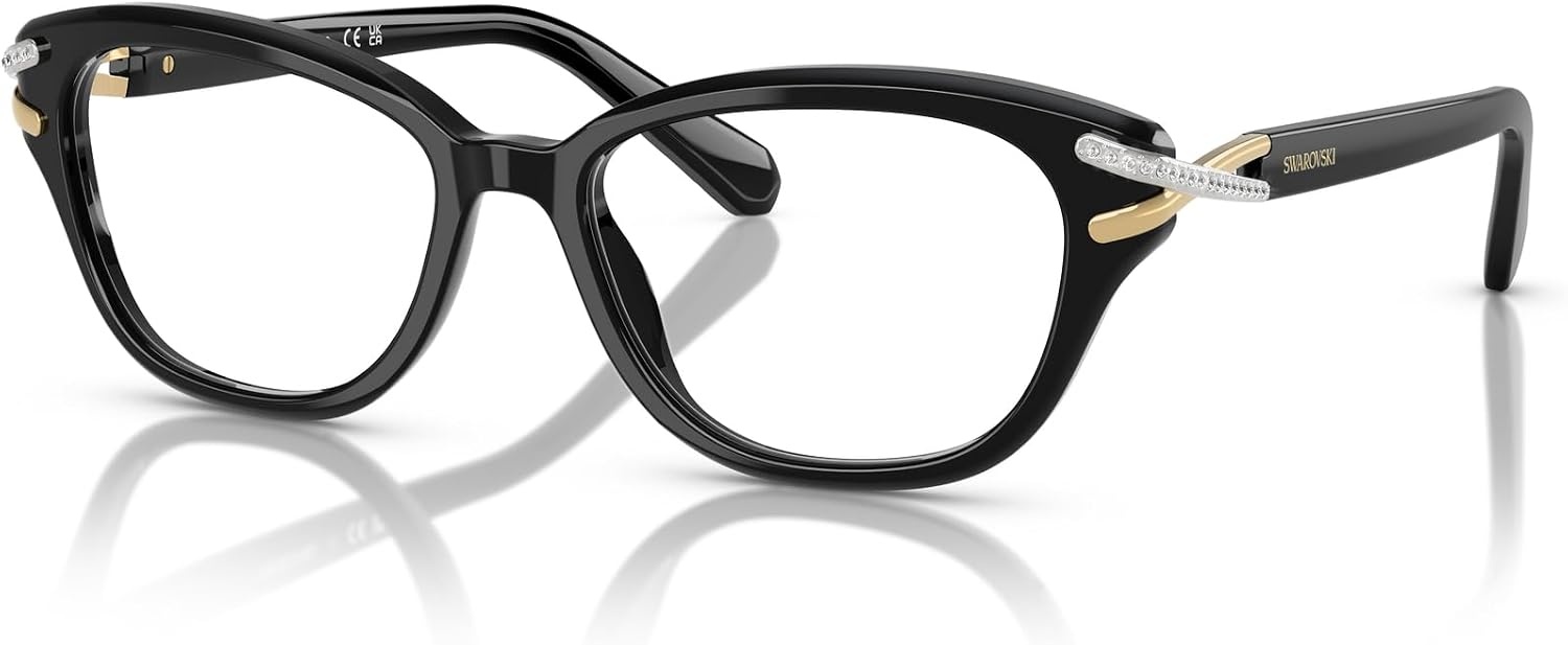 image:imageSwarovski womens Sk2032 Square Prescription Eyewear FramesBlackDemo Lens